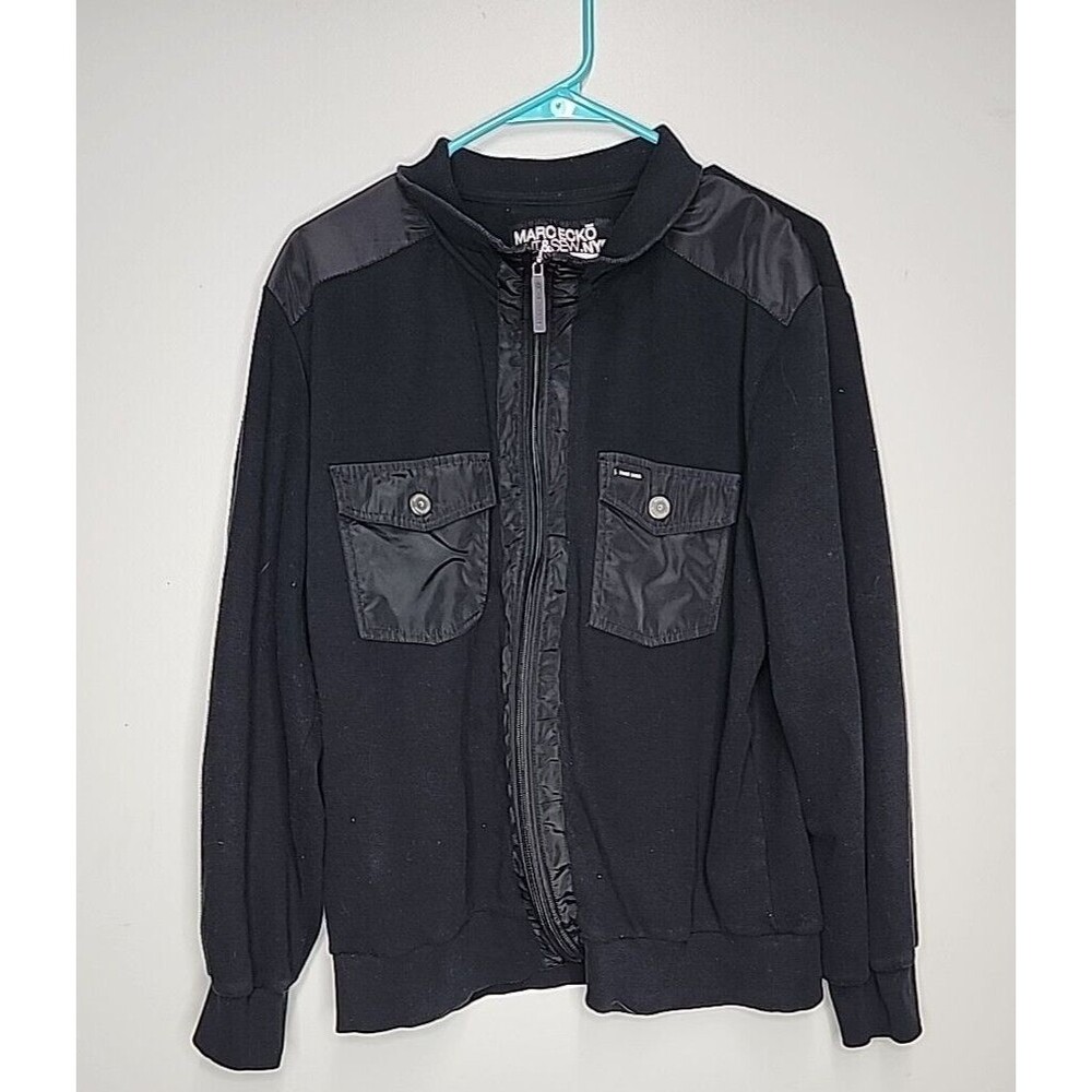 Vintage Marc Ecko Cut & Sew NYC Zip-up Sweater Jacket Men's Large EUC